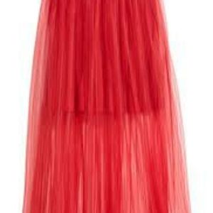 NWT H&M Red Pleated Tulle Skirt
